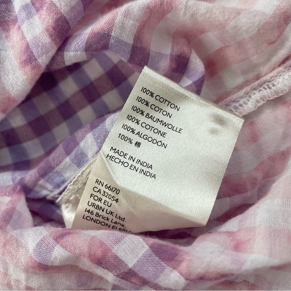 Anthropologie Pilcro Pink White Gingham Cate Button Down Shirt Size XL Petite - Picture 7 of 9